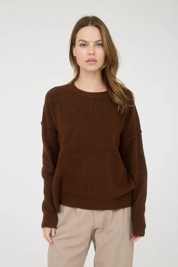CREWNECK FRONT SEAM SWEATER