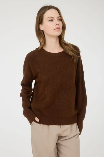 CREWNECK FRONT SEAM SWEATER