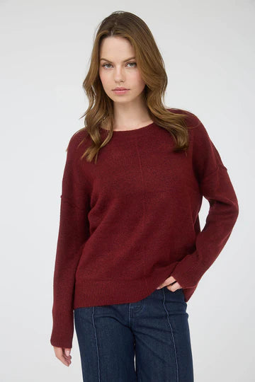 CREWNECK FRONT SEAM SWEATER