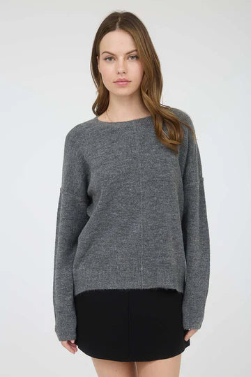 CREWNECK FRONT SEAM SWEATER