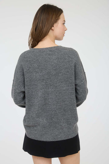 CREWNECK FRONT SEAM SWEATER