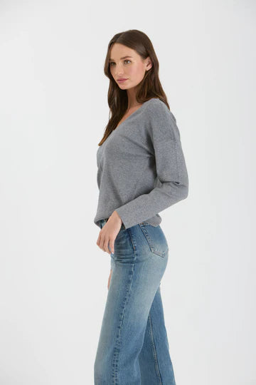 V Neck Seam Sweater