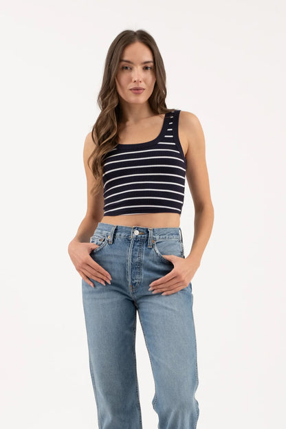 STRIPE SLEEVELESS CROP