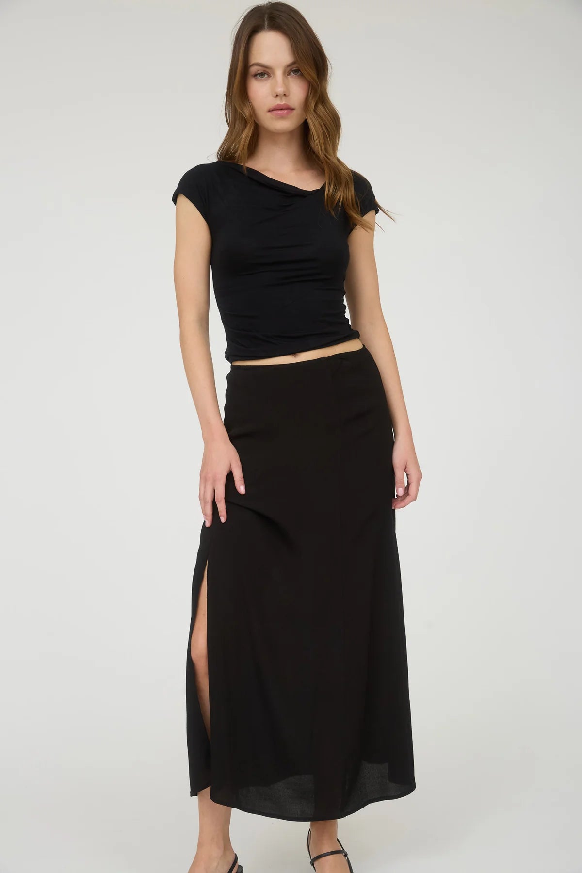 Side Slit Midi Skirt