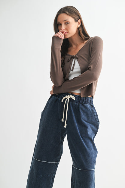 Ballet Tie-Front Sweater