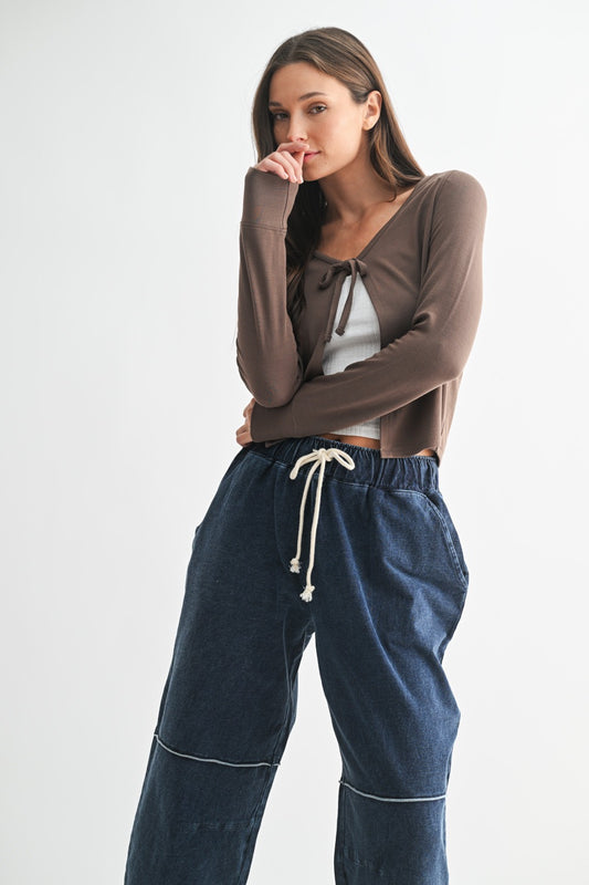 Ballet Tie-Front Sweater