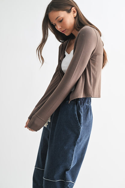 Ballet Tie-Front Sweater