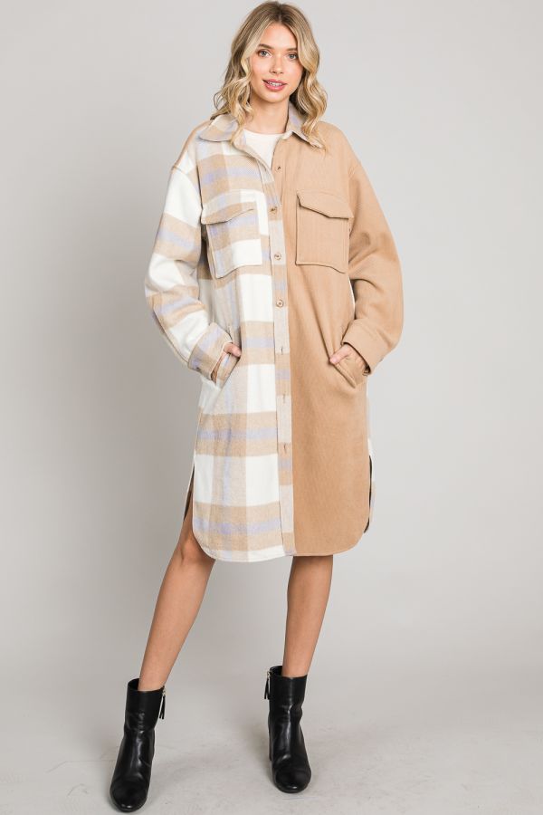 Plaid Corduroy Shacket