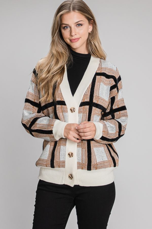 Plaid Boyfriend cardigan