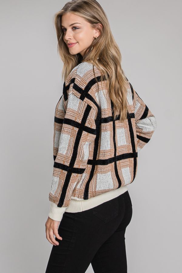 Plaid Boyfriend cardigan