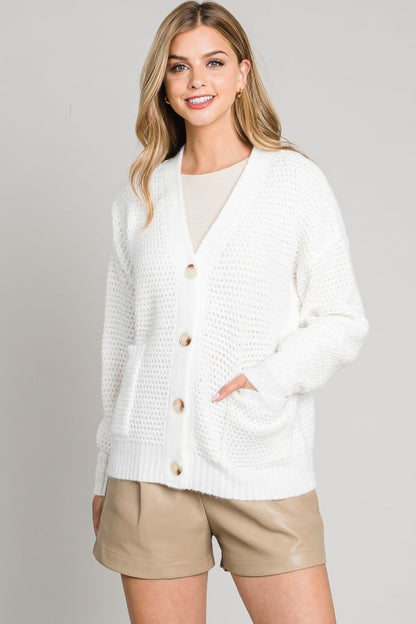 Cloud Button Front Cardigan