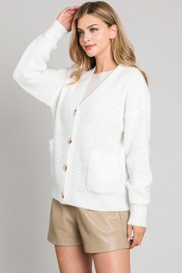 Cloud Button Front Cardigan
