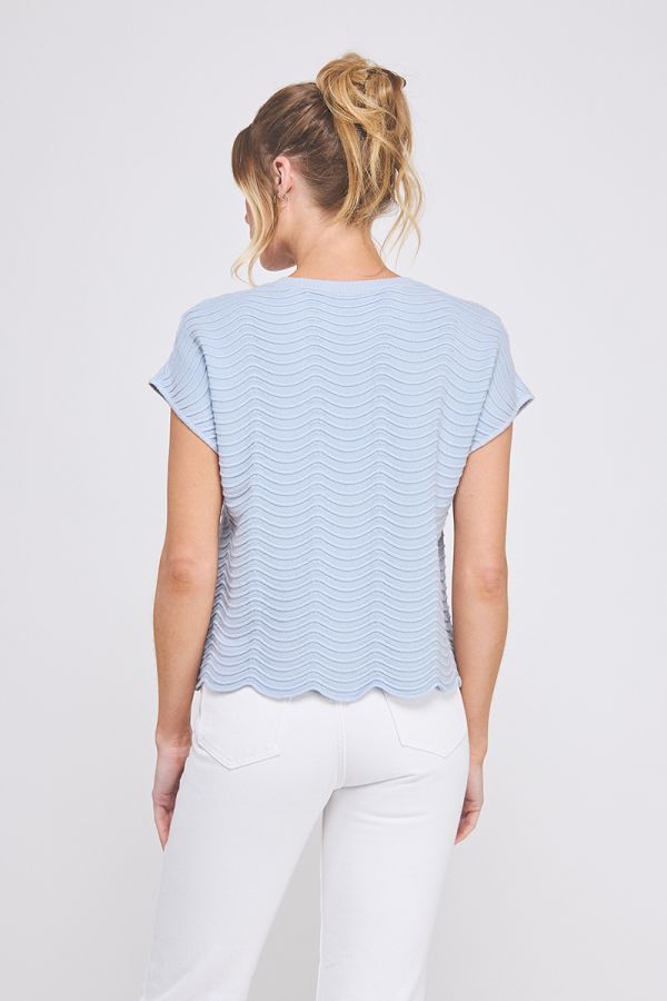 Scallop Pattern Knit Top