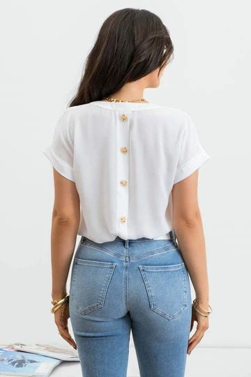 SPLIT NECK FRONT POCKET TOP