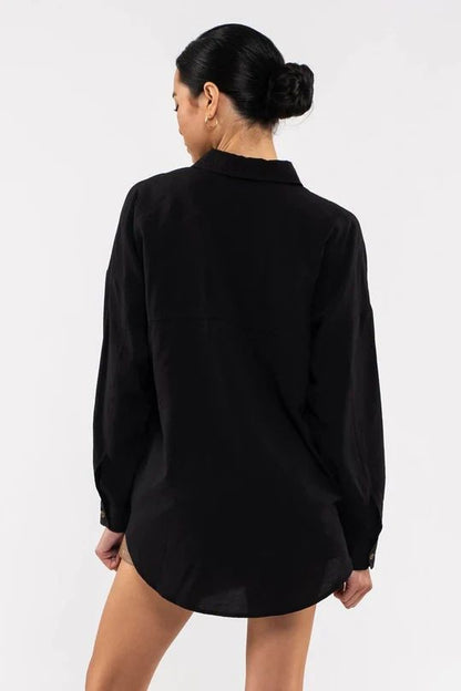 COLLARED LONG SLEEVE TOP