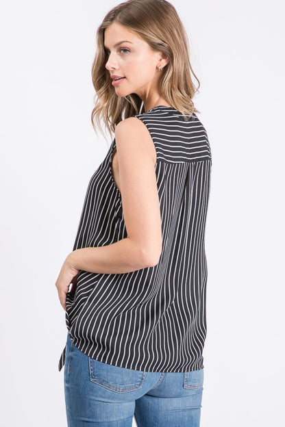 Stripe Front Tie Top