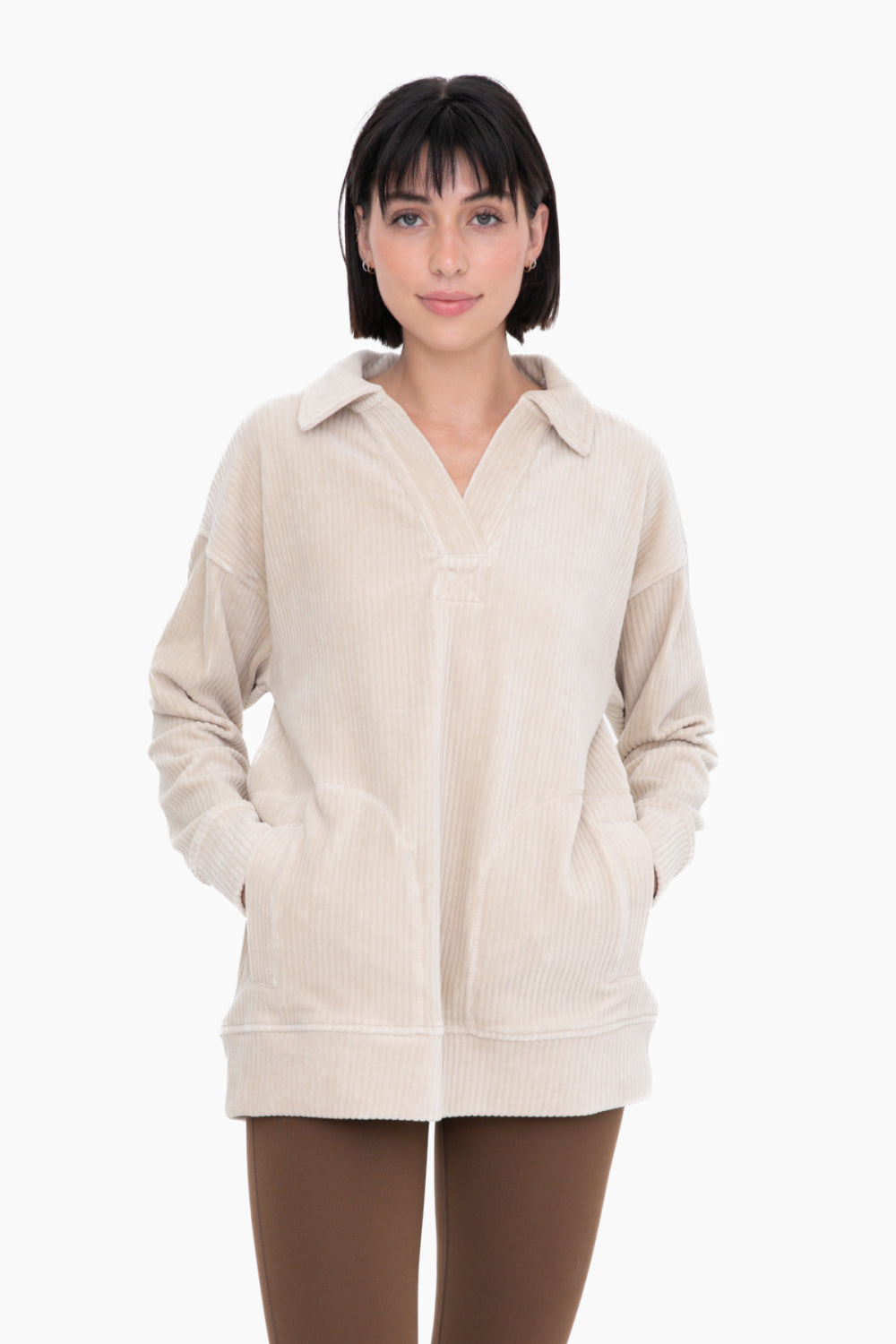 Collared Corduroy Pullover