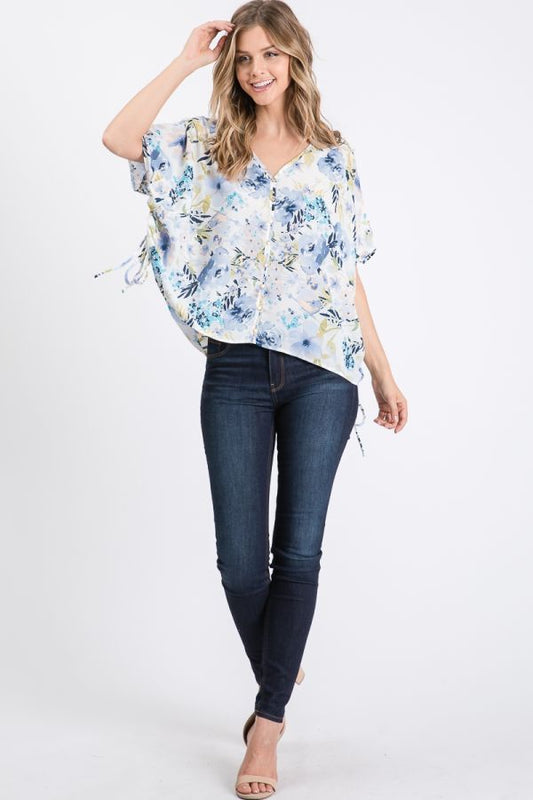 Floral V Neck Top